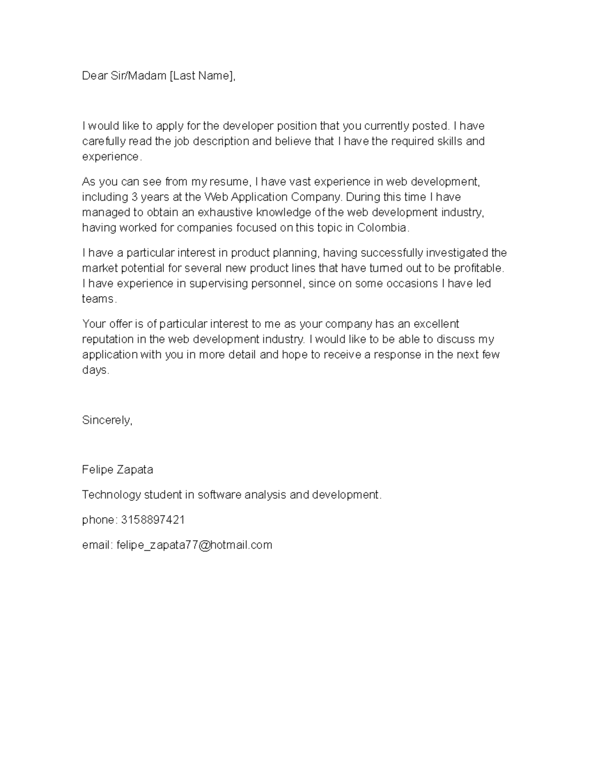 Documento escrito. GA2-240202501-AA2-EV03 - Dear Sir/Madam [Last Name ...