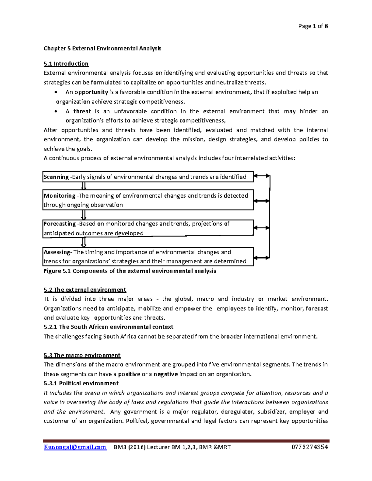 Chapter 5 External Environmental Analysis - Chapter 5 External ...