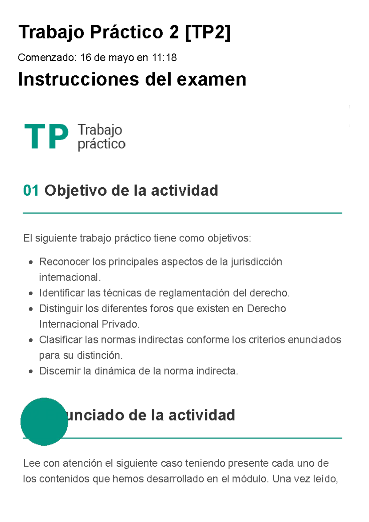 Examen Trabajo Practico 2 TP2 85 - Trabajo Práctico 2 [TP2] Comenzado ...