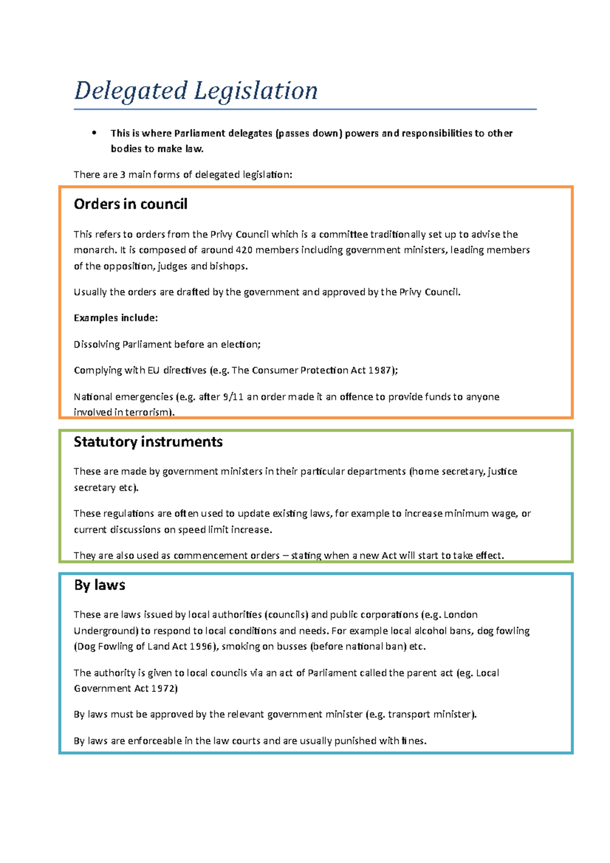 3 Delegated Legislation - Delegated Legislation This Is Where ...