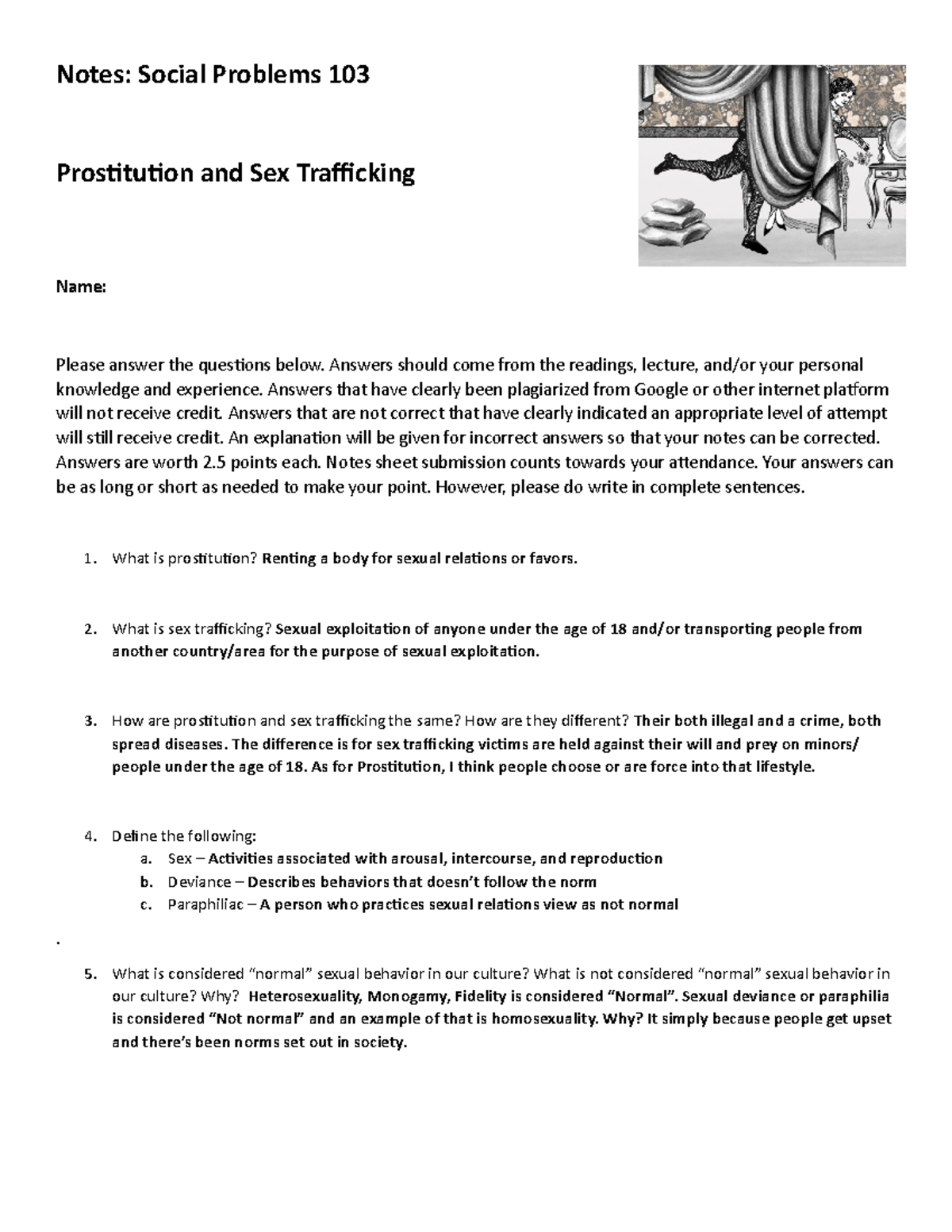 Prostitution And Sex Trafficking Notes Social Problems 103 Prostitution And Sex Trafficking 