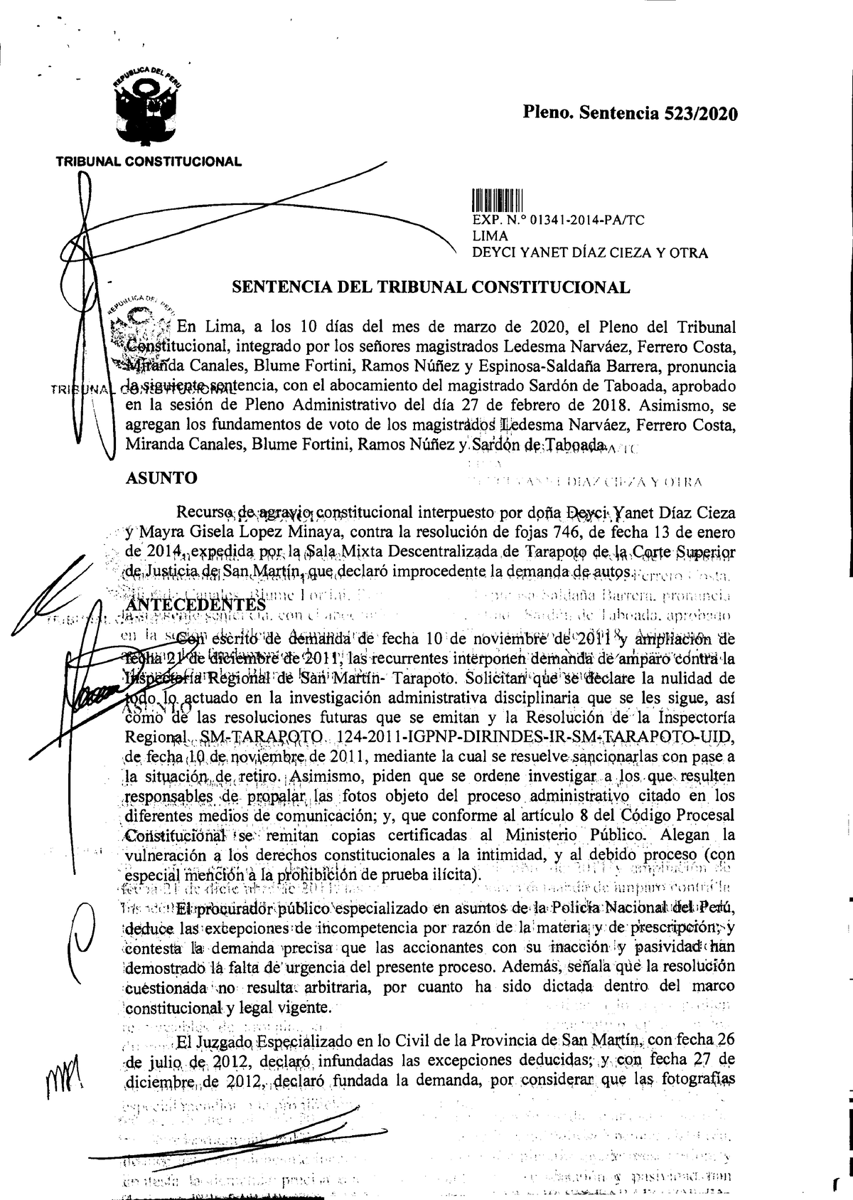 01341-2014-AA-sentencia TC - TRIBUNAL CONSTITUCIONAL Ti Pleno ...