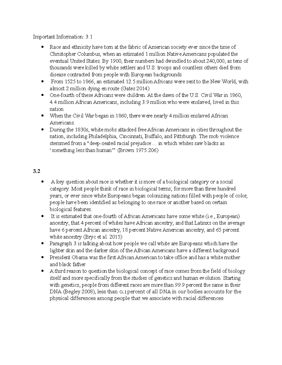 Notes for Chapter 3 Social Problems - Important Information: 3. Race ...