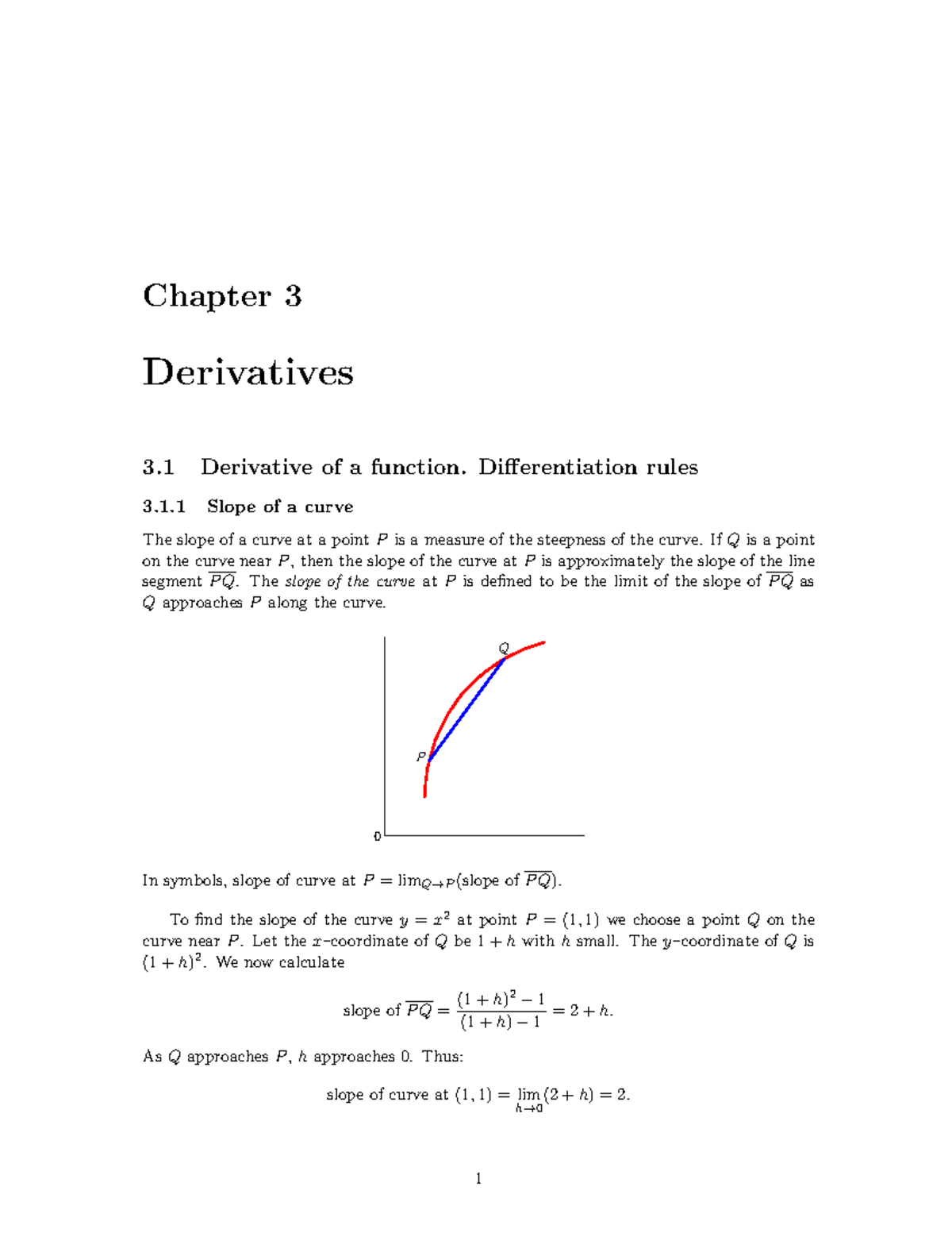 Mathematics I EN chapter 3 - Chapter 3 Derivatives 3 Derivative of a ...