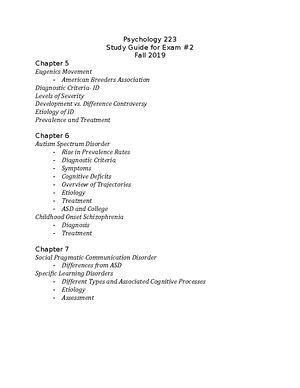 Psychopathology Notes Chapter 5-7 - Child And Adolescent ...