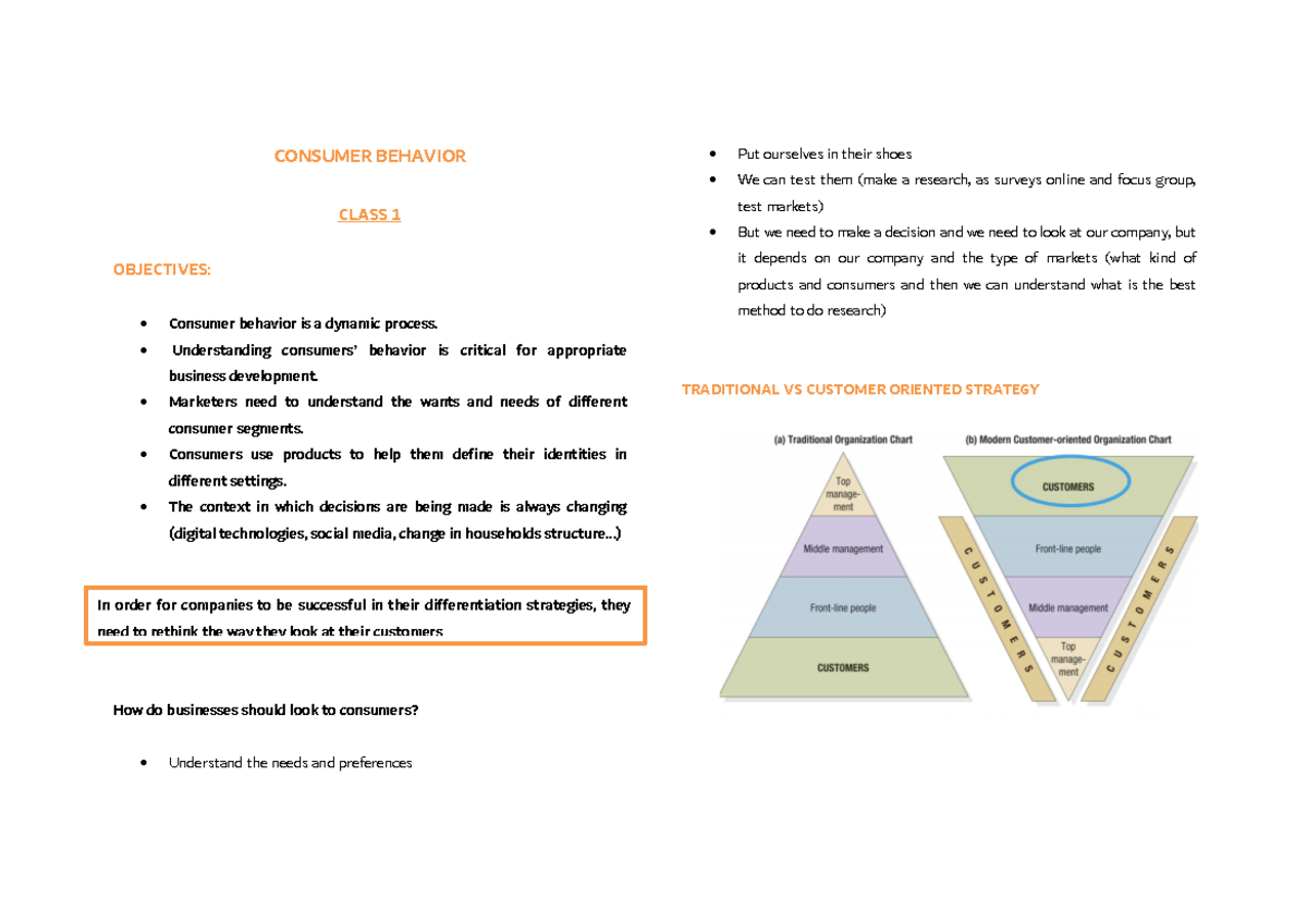 Consumer behavior - CONSUMER BEHAVIOR CLASS 1 OBJECTIVES: Consumer ...