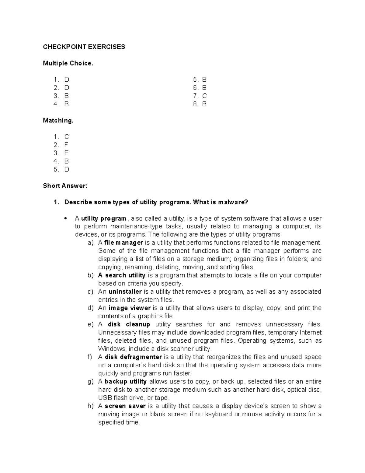 Chapter 3 - Checkpoint Exercises IN IT Tools - CHECKPOINT EXERCISES ...