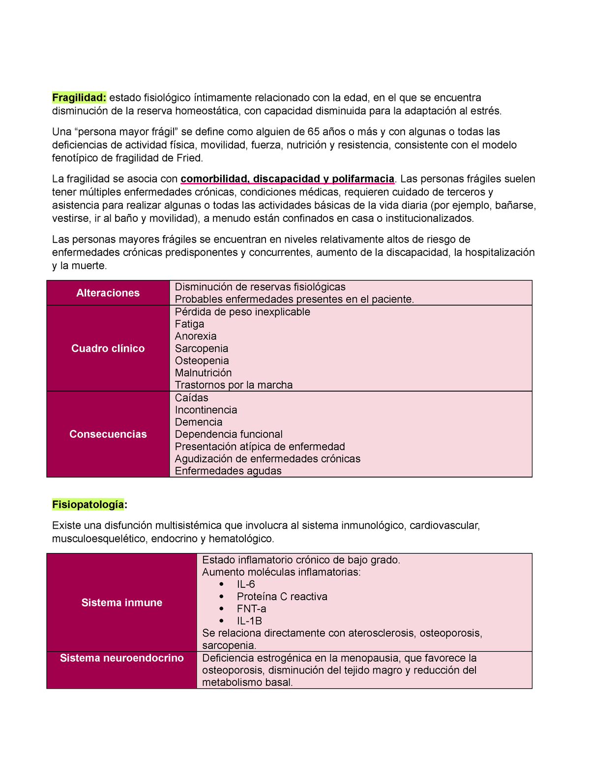 6.1 Síndrome Fragilidad - Fragilidad: Estado Fisiológico íntimamente ...