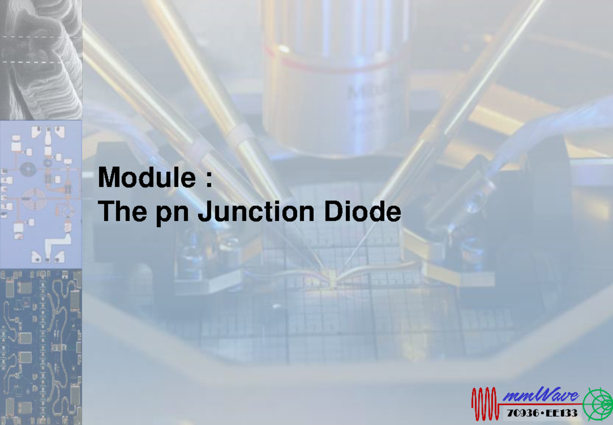 Module 8 The pn junction diode Module The pn Junction Diode Carrier