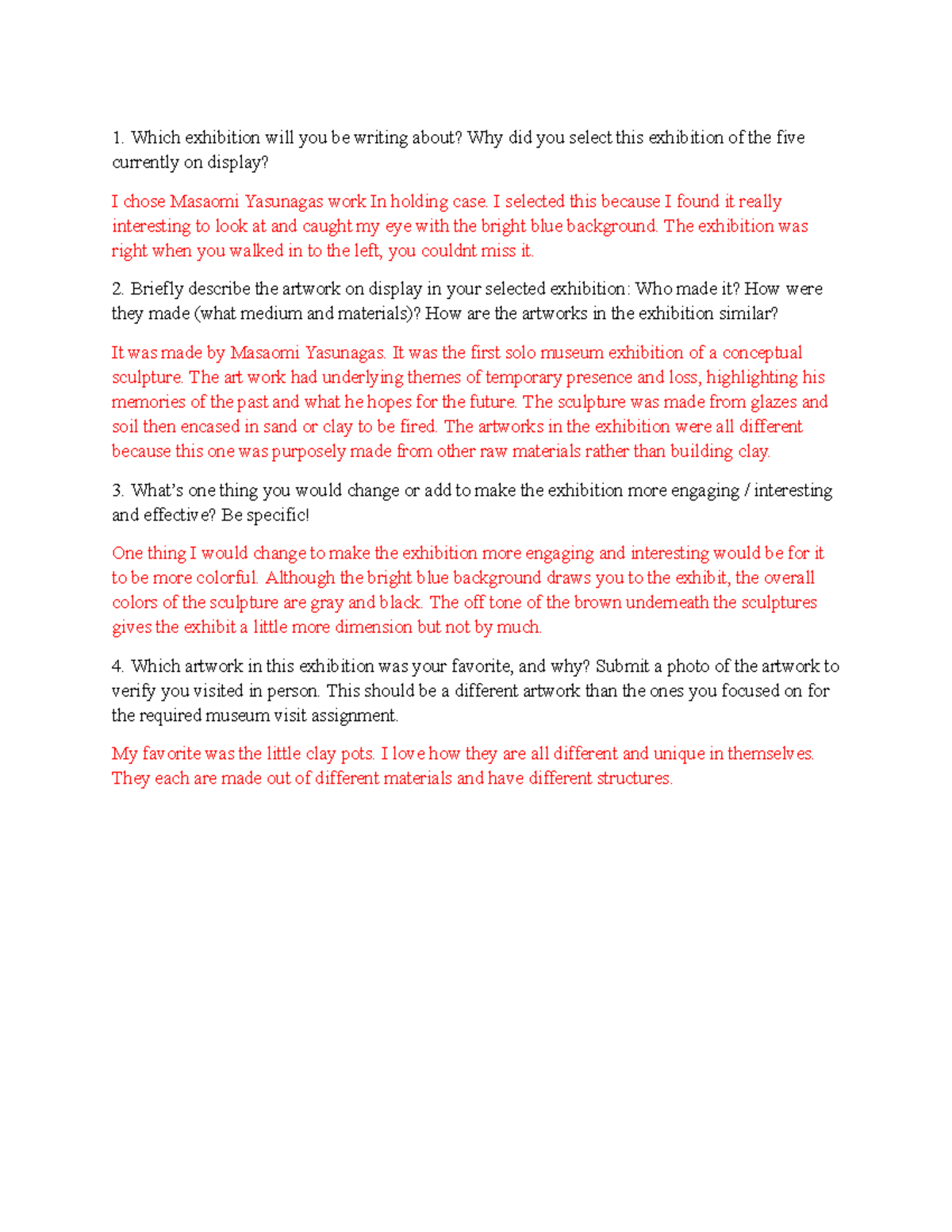 LAA ec - museum - Which exhibition will you be writing about? Why did ...
