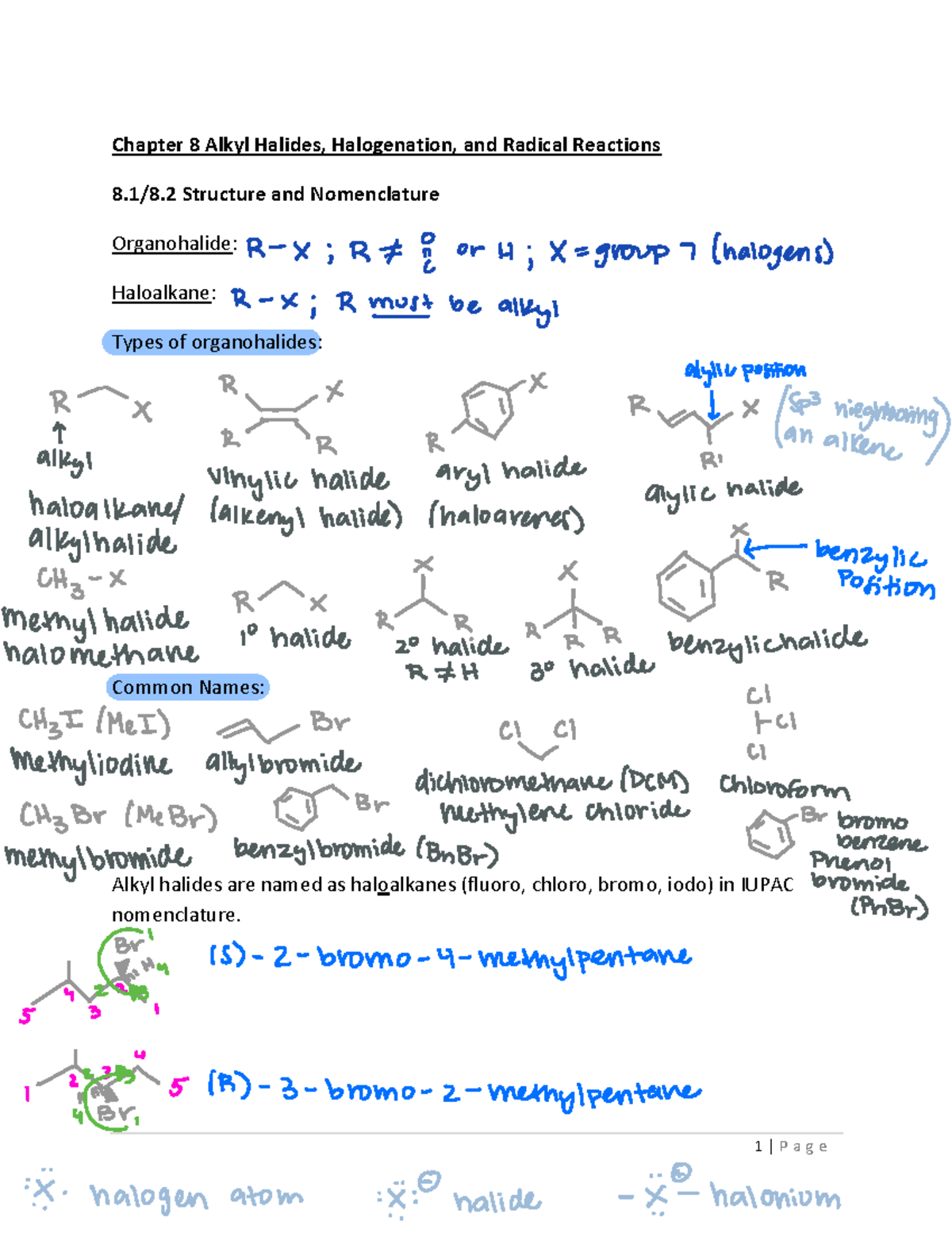 Ch 8 - Snowden - | Page Chapter 8 Alkyl Halides, Halogenation, and ...