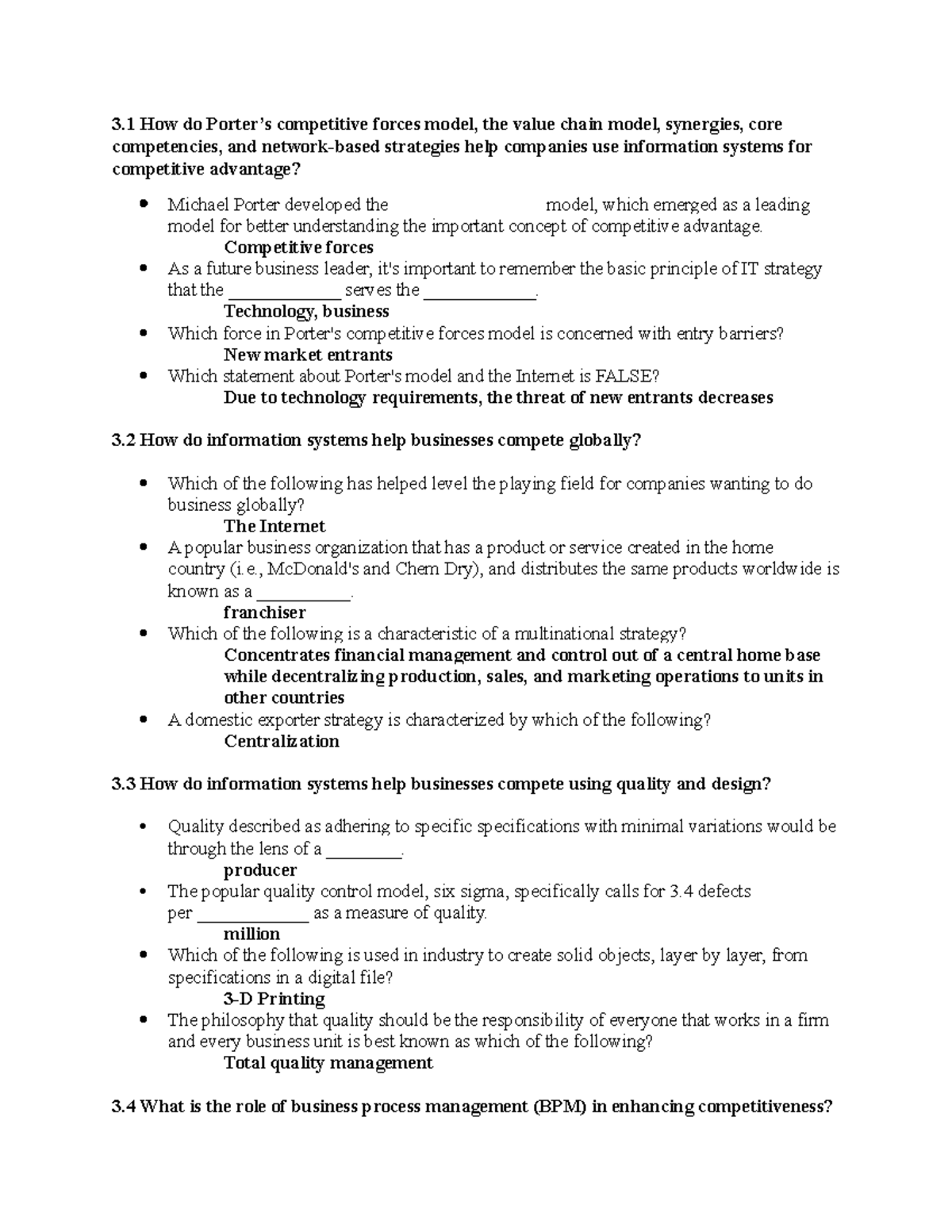 Chp 3 Practice Problems 3 How do Porter’s competitive forces model