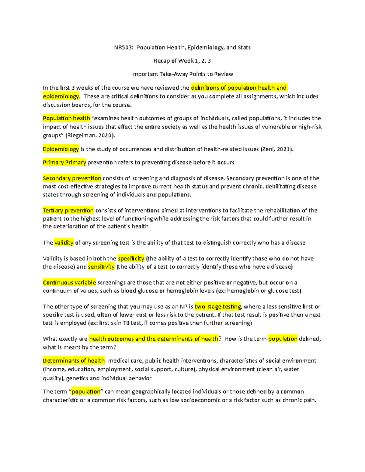 nr503-week-1-2-3-talking-points-nr503-populaion-health