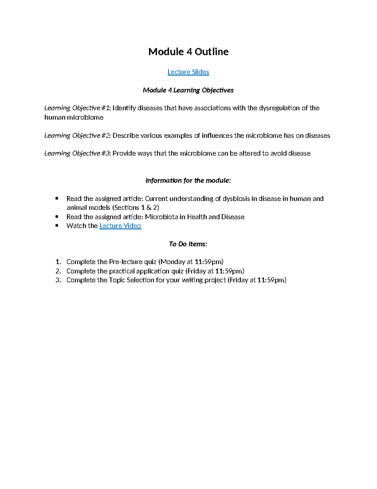Module 4 Study Guide - lecture notes - Module 4 Outline Lecture Slides ...