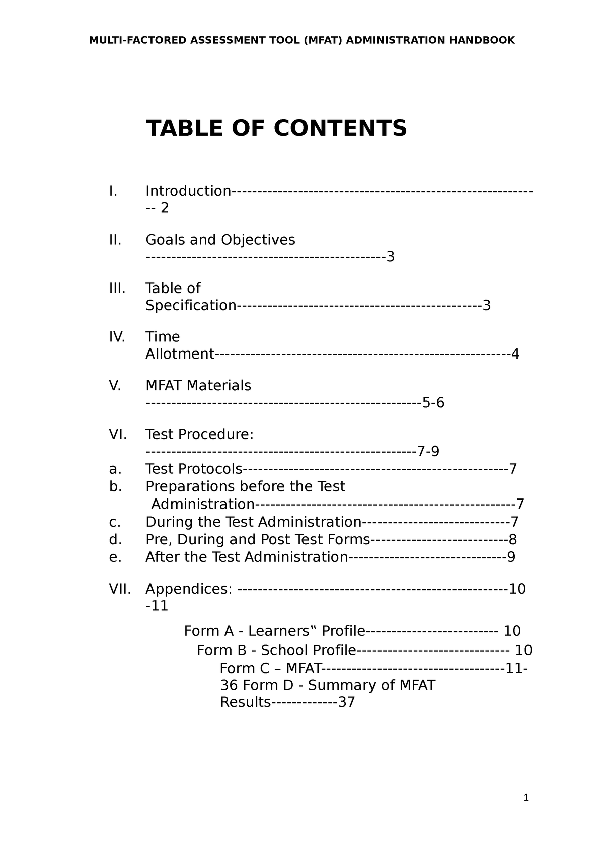 MFAT- Handbook - N/A - MULTI-FACTORED ASSESSMENT TOOL (MFAT ...