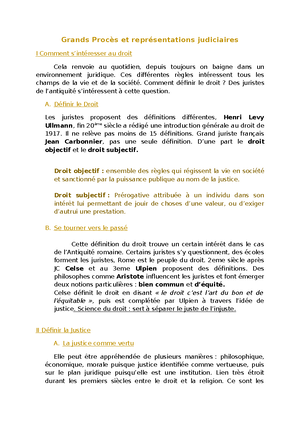 Plan Grands procès et représentations judiciaires (2023-2024), Partie 1 ...