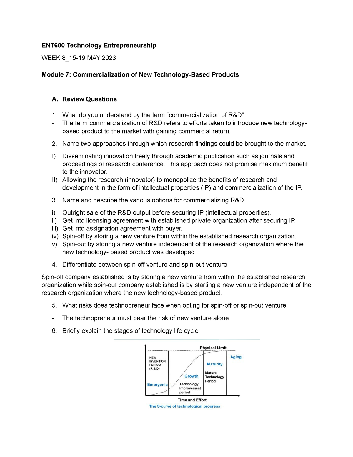 ENT600 WEEK 8 15-19 MAY 2023 Review Questions - ENT600 Technology ...