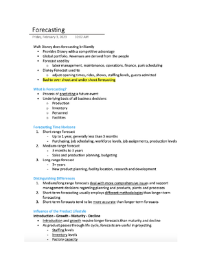 OM 300 EXAM 3 Notes - OM 300 EXAM 3 NOTES Chapter 11: Supply Chain ...