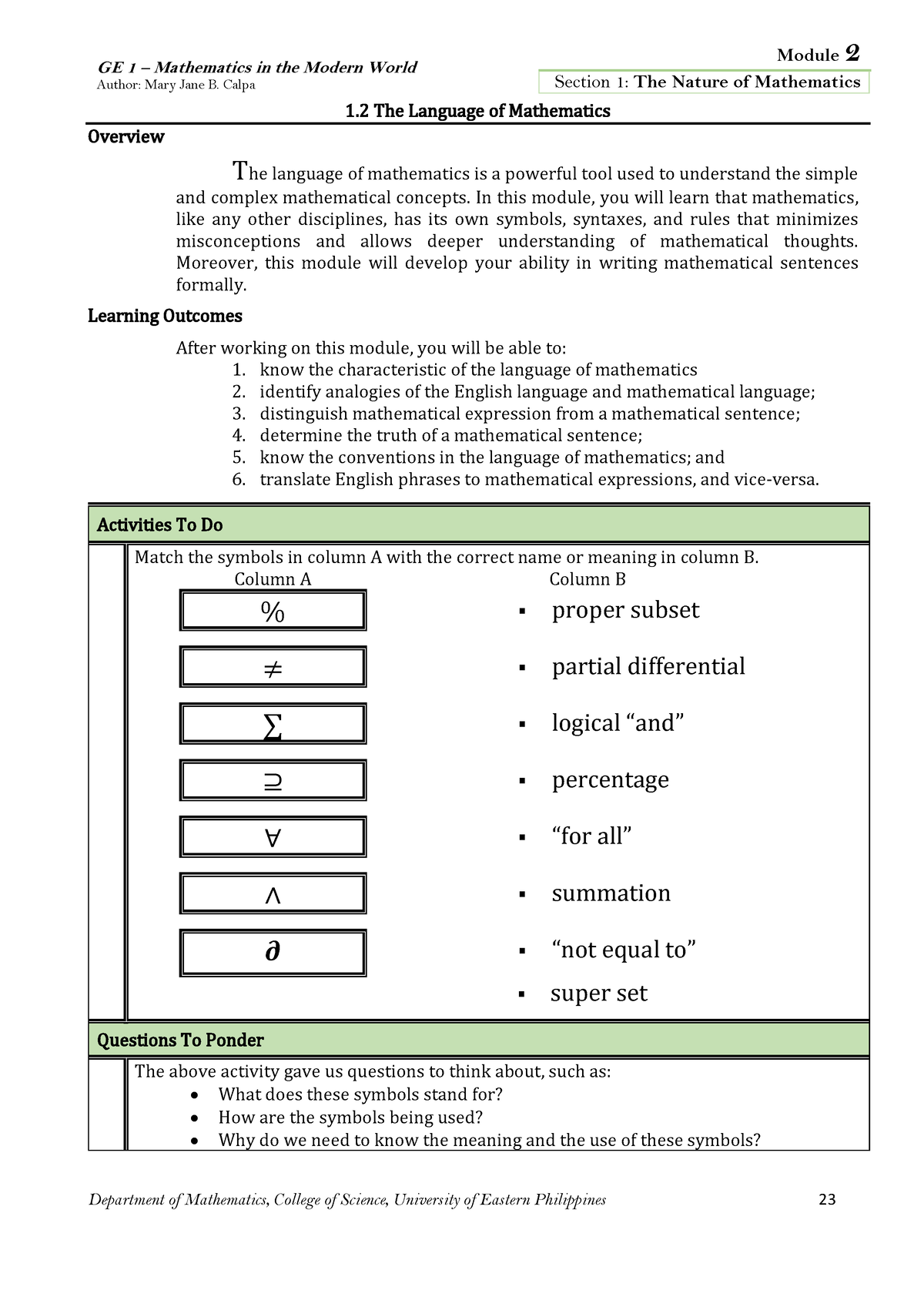 Mmw-mod-2 - Math Mw - ####### GE 1 – Mathematics In The Modern World ...