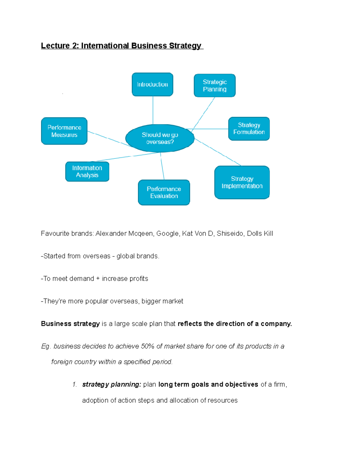 Lecture 2 notes - International Business Strategy - Lecture 2 ...
