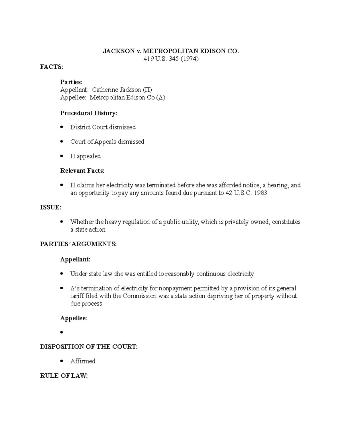 Jackson v. Metropolitan Edison Co JACKSON v. METROPOLITAN EDISON CO
