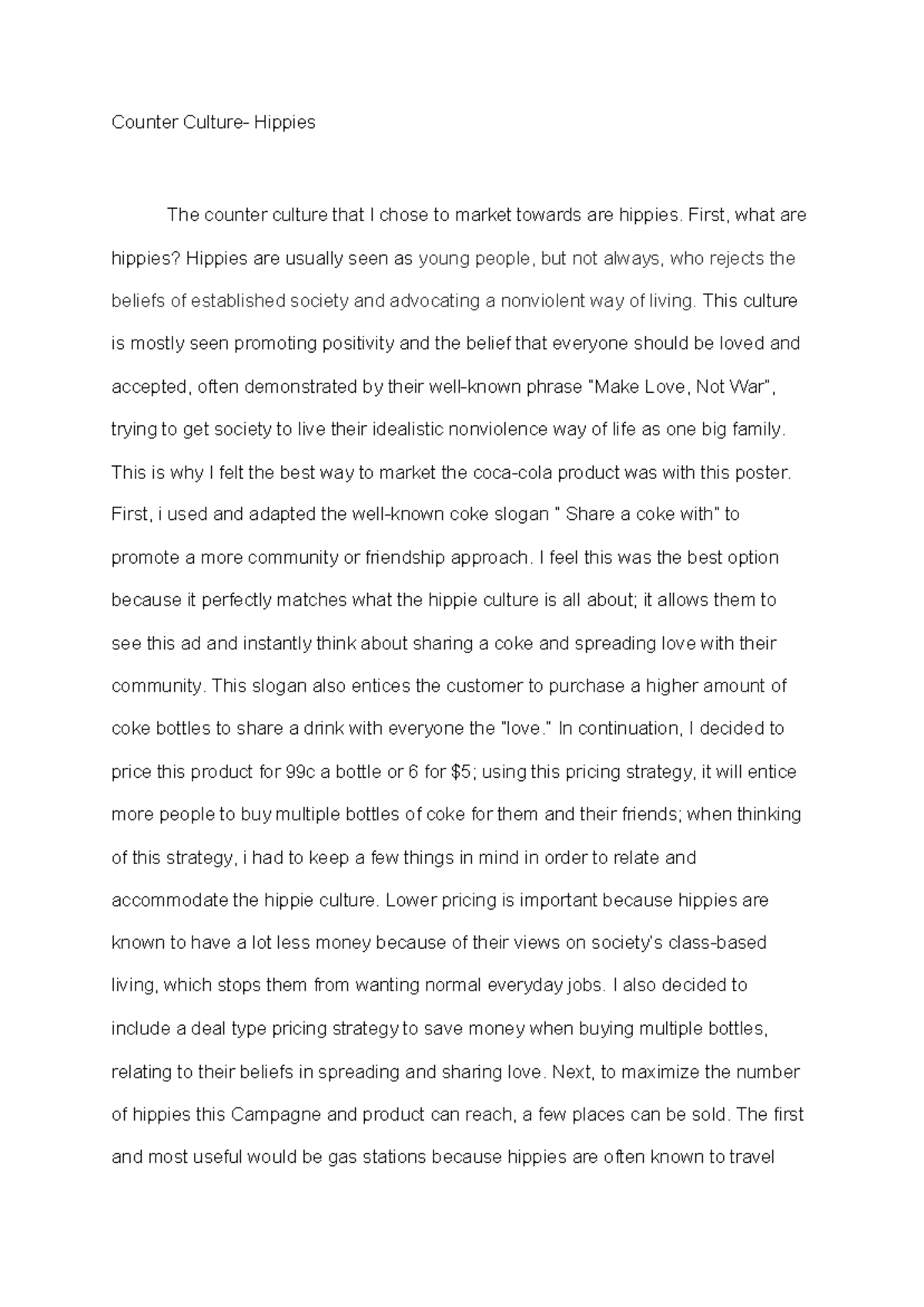 Counter Culture and other things and stuff Counter Culture Hippies