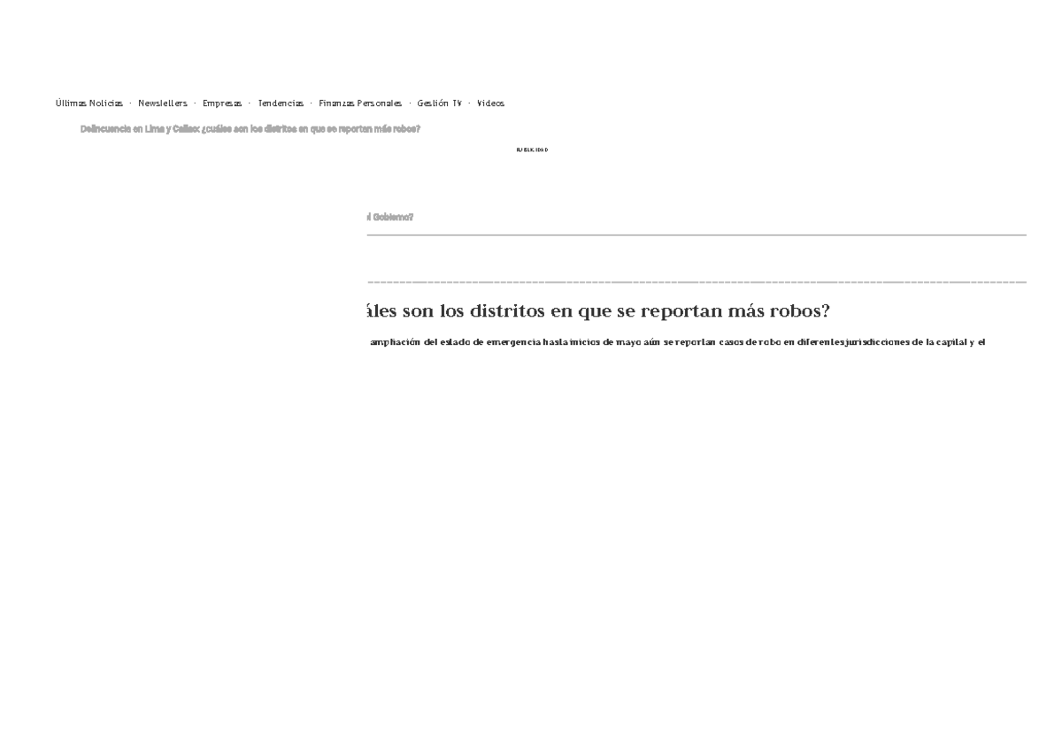 Delincuencia En Lima Y Callao ¿cuáles Son Los Distritos En Que Se ...