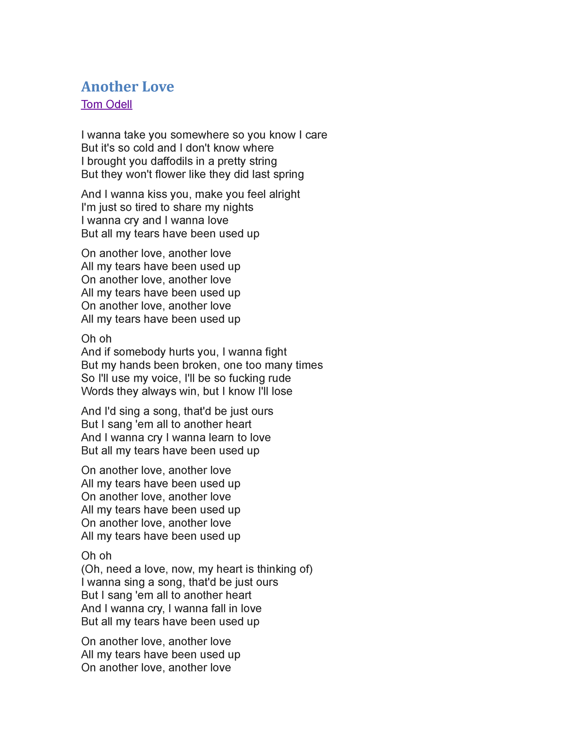 Another Love Song – música e letra de Ne-Yo