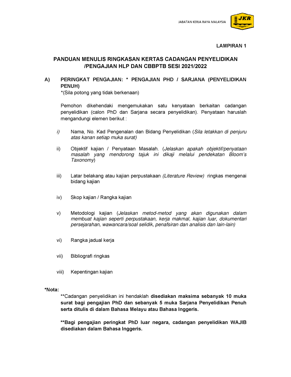 Lampiran 1 - Panduan Menulis Kertas Penyelidikan 2021 - JABATAN KERJA ...