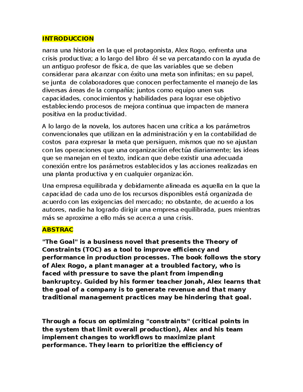 LA META ALEX ROGO - Escrito para el libro la meta de Alex roto ...