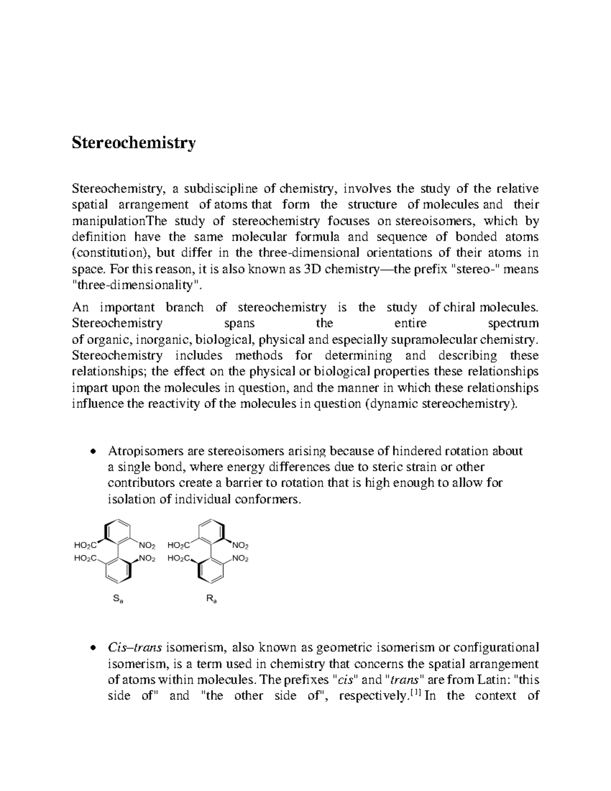 Stereochemistry - Lecture Notes Degree - Stereochemistry ...