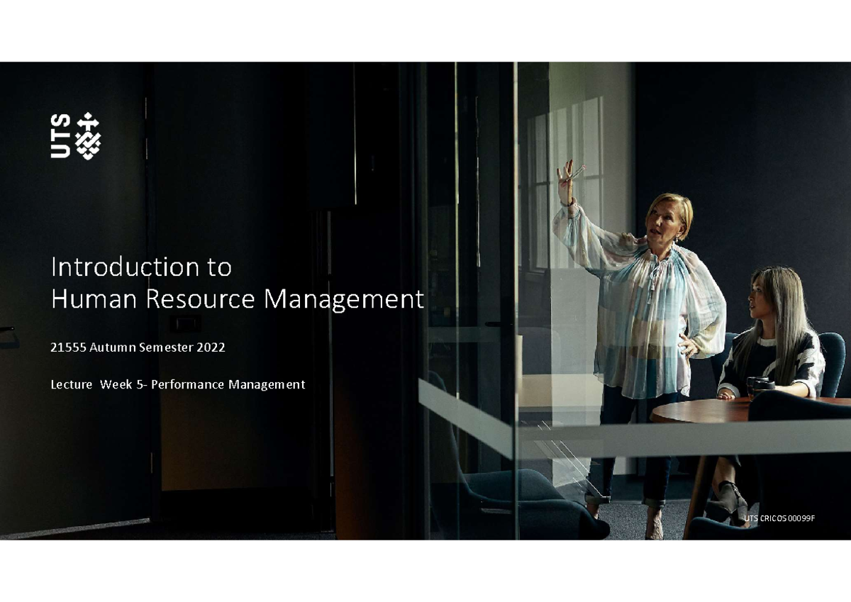 21555 Aut 2022 Lecture 5 Performance Management Introduction To Human Resource Management 5500