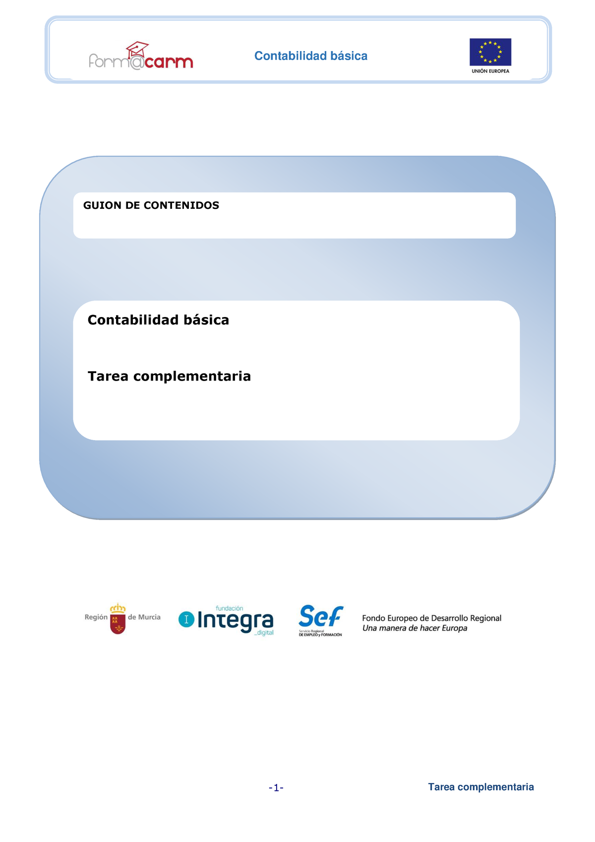 Contabilidad Basica Tarea 1 - Contabilidad B·sica Tarea Complementaria ...