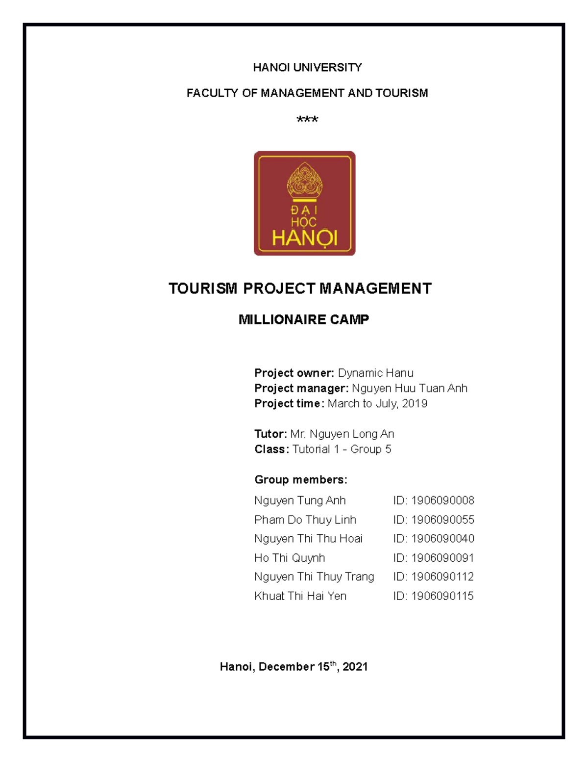 TPM- Final- Report - it is great - HANOI UNIVERSITY FACULTY OF ...