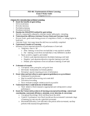 Exam 2 Review - Chapter 5: Motor Programs Explain The Characteristics ...