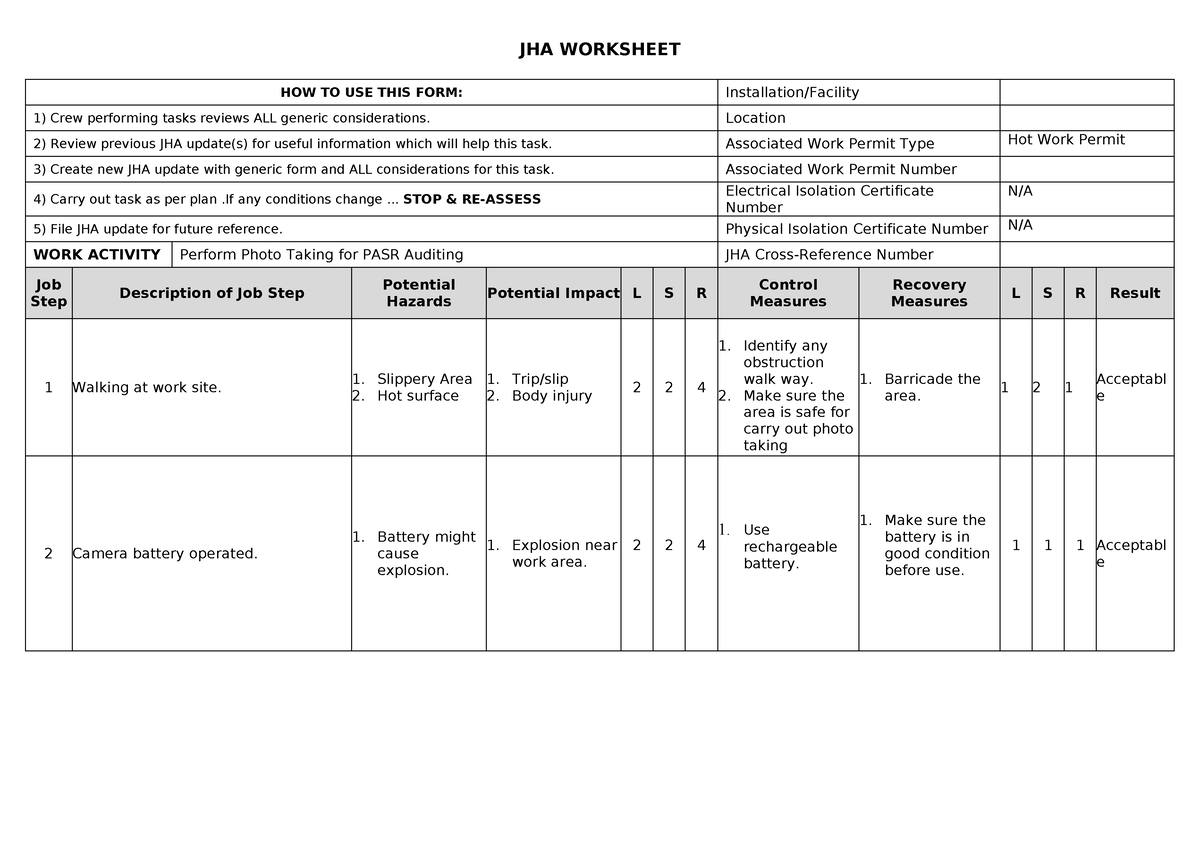 Pdfcoffee - mopo - HOW TO USE THIS FORM: Installation/Facility Crew ...