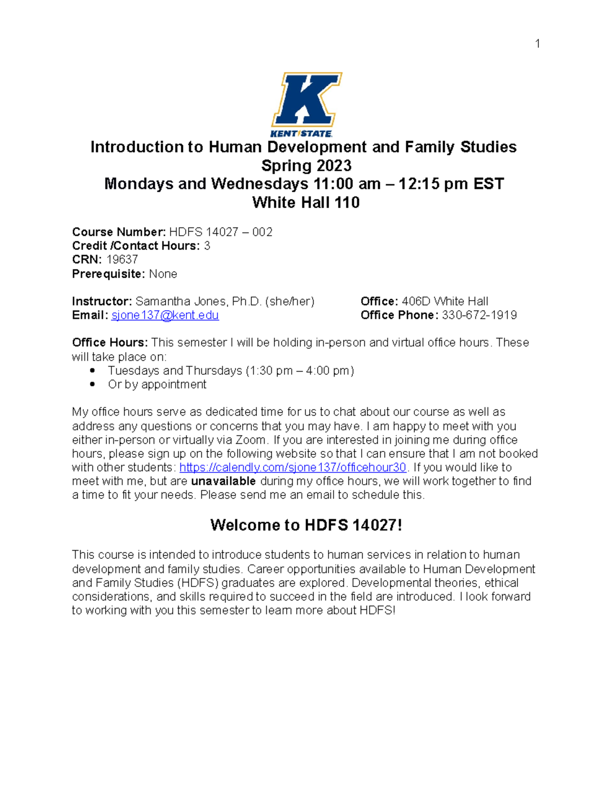 Intro to Human and Family Development Syllabus - Introduction to Human ...