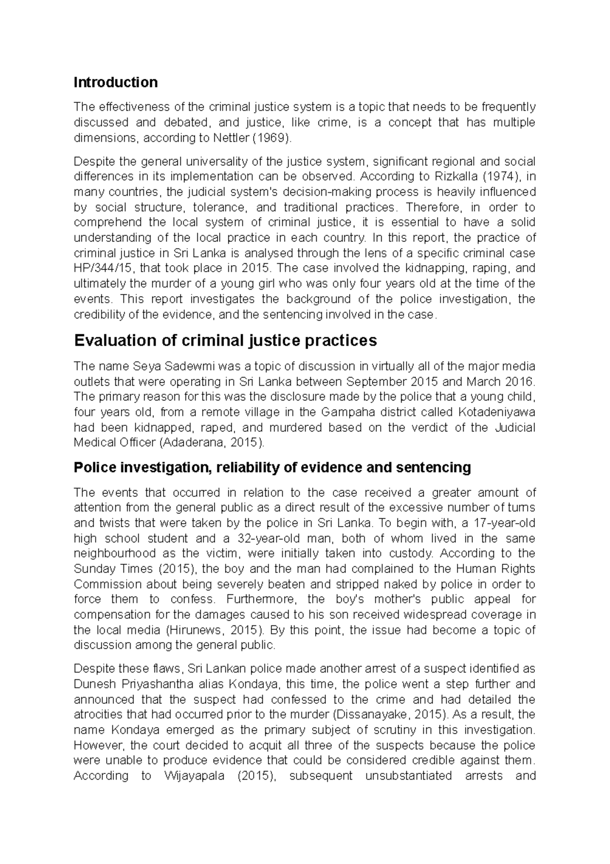 Evaluation Of Criminal Justice Practices - Introduction The ...