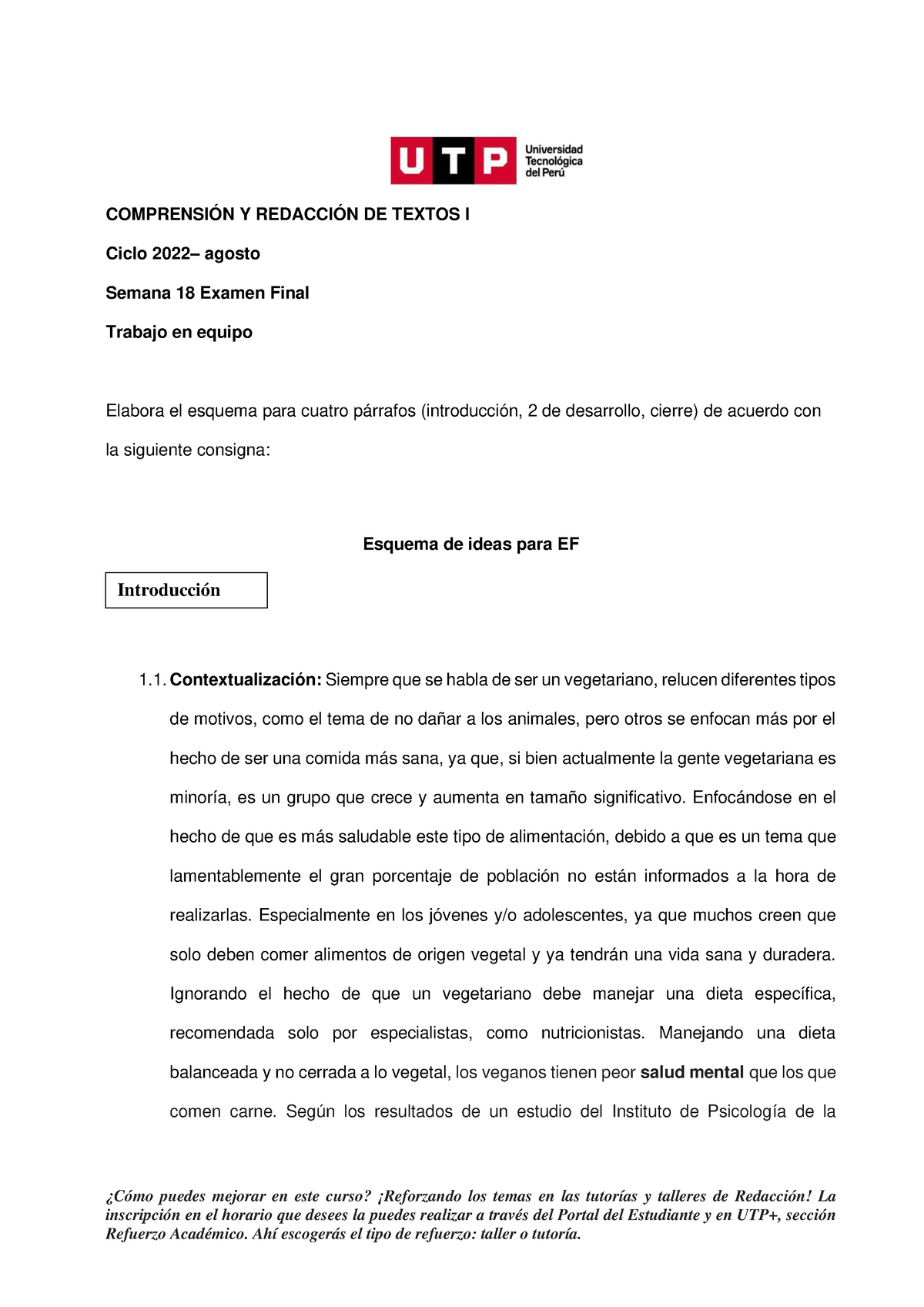 Examen Final Comprension Y Redaccion DE Textos - ¿Cómo Puedes Mejorar ...