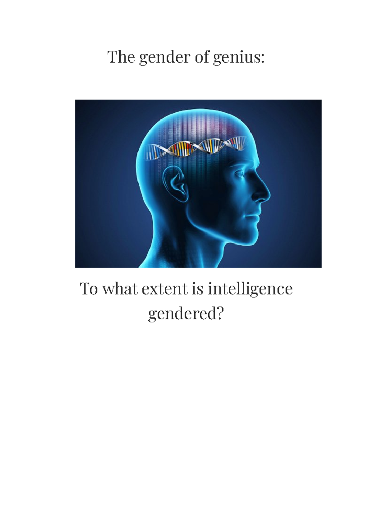Copy of Mini PIP format 2024 Final COPY - The gender of genius: To what ...