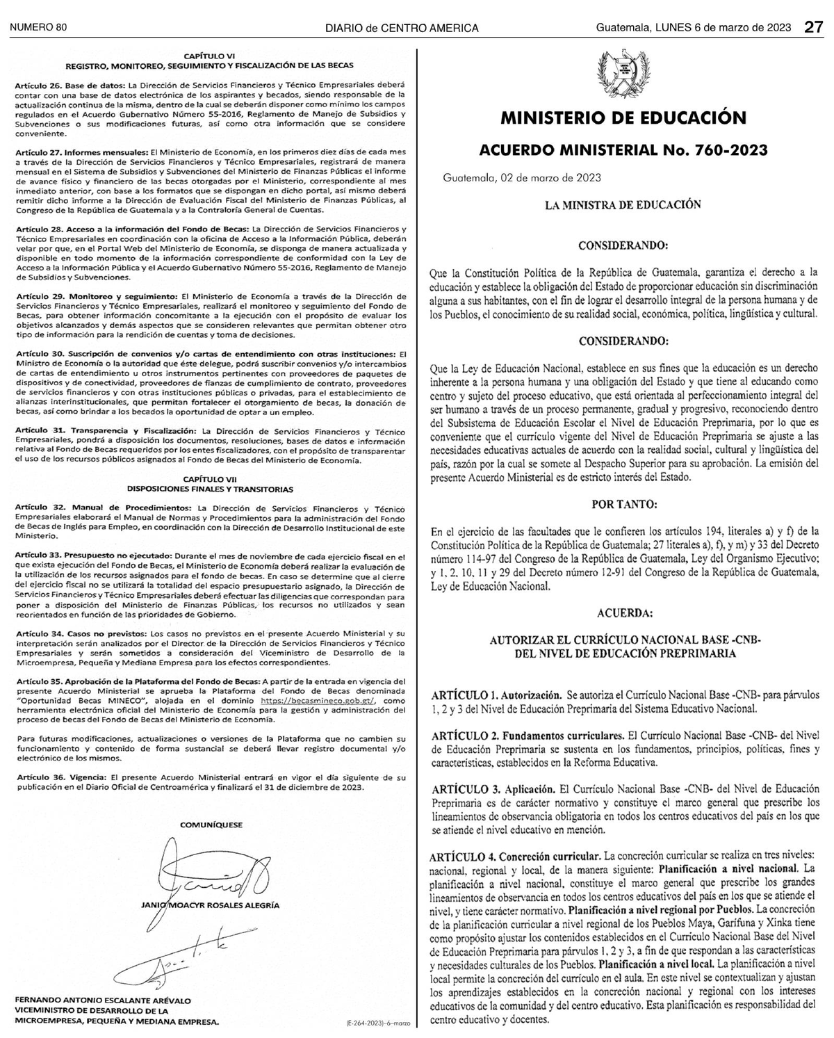 Acuerdo Ministerial No.270-2023 Mineduc - Curriculum Educacional I ...