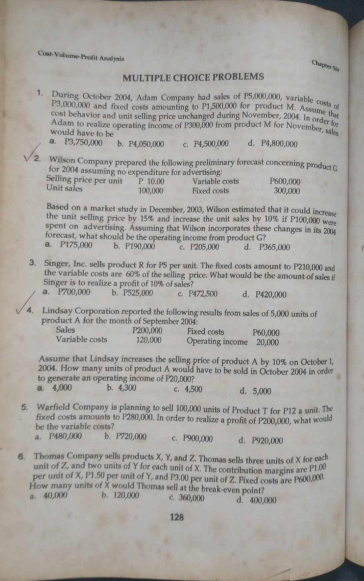 Assignment 4 - Lecture Notes - Analysis Chapter Si MULTIPLE CHOICE ...