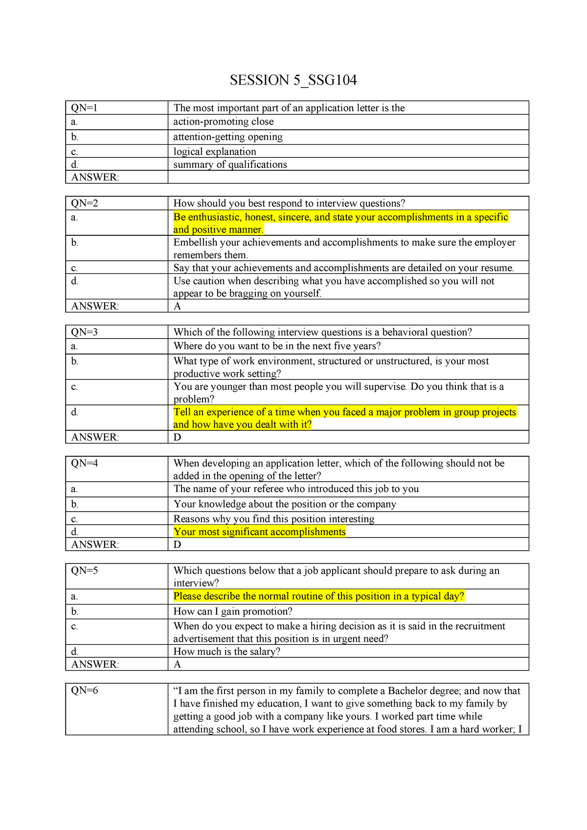 Session-V SSG104 - Jcjhisenl - SESSION 5_SSG QN=1 The Most Important ...