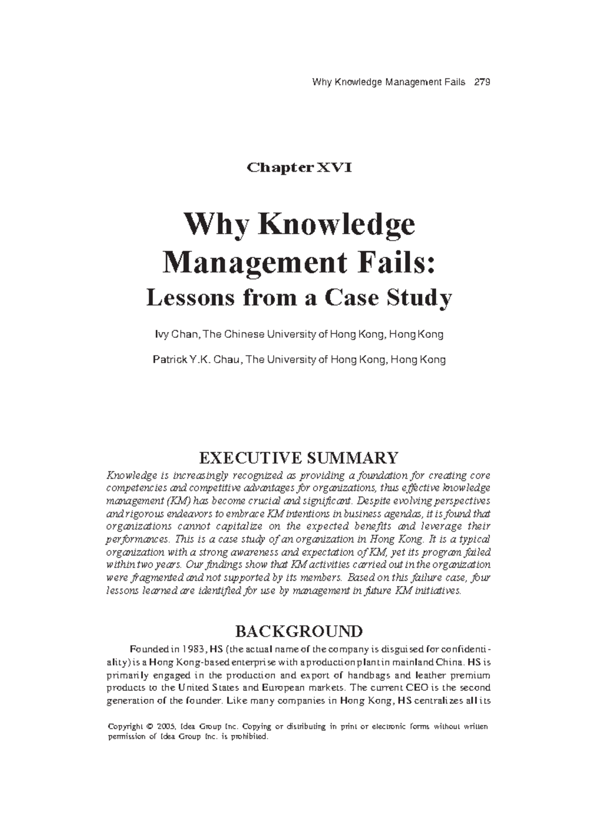 knowledge management case study with solution pdf