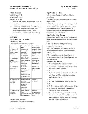 Q2e LS5 U01 Answer Key - 아잉 리스닝 답지 - Unit 1 Student Book Answer Key ...