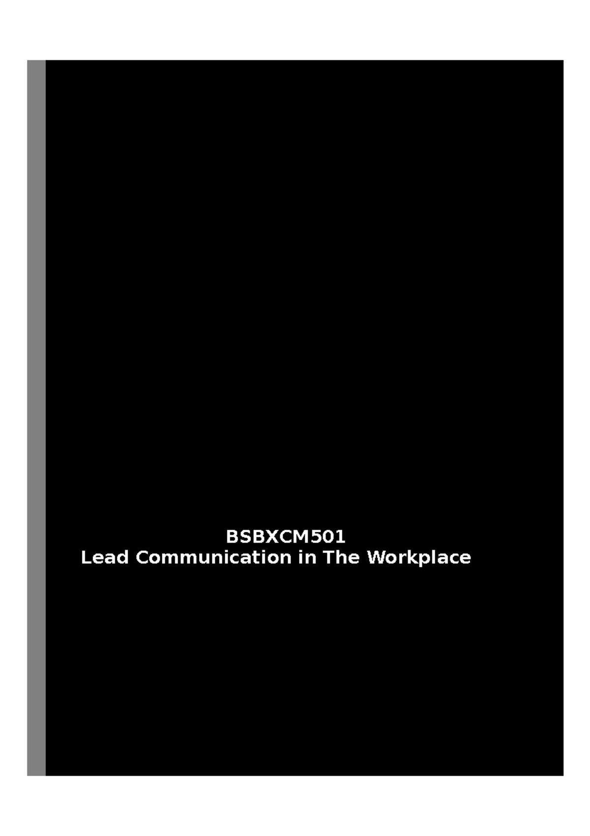 Business Marketing and Project - BSBXCM Lead Communication in The ...