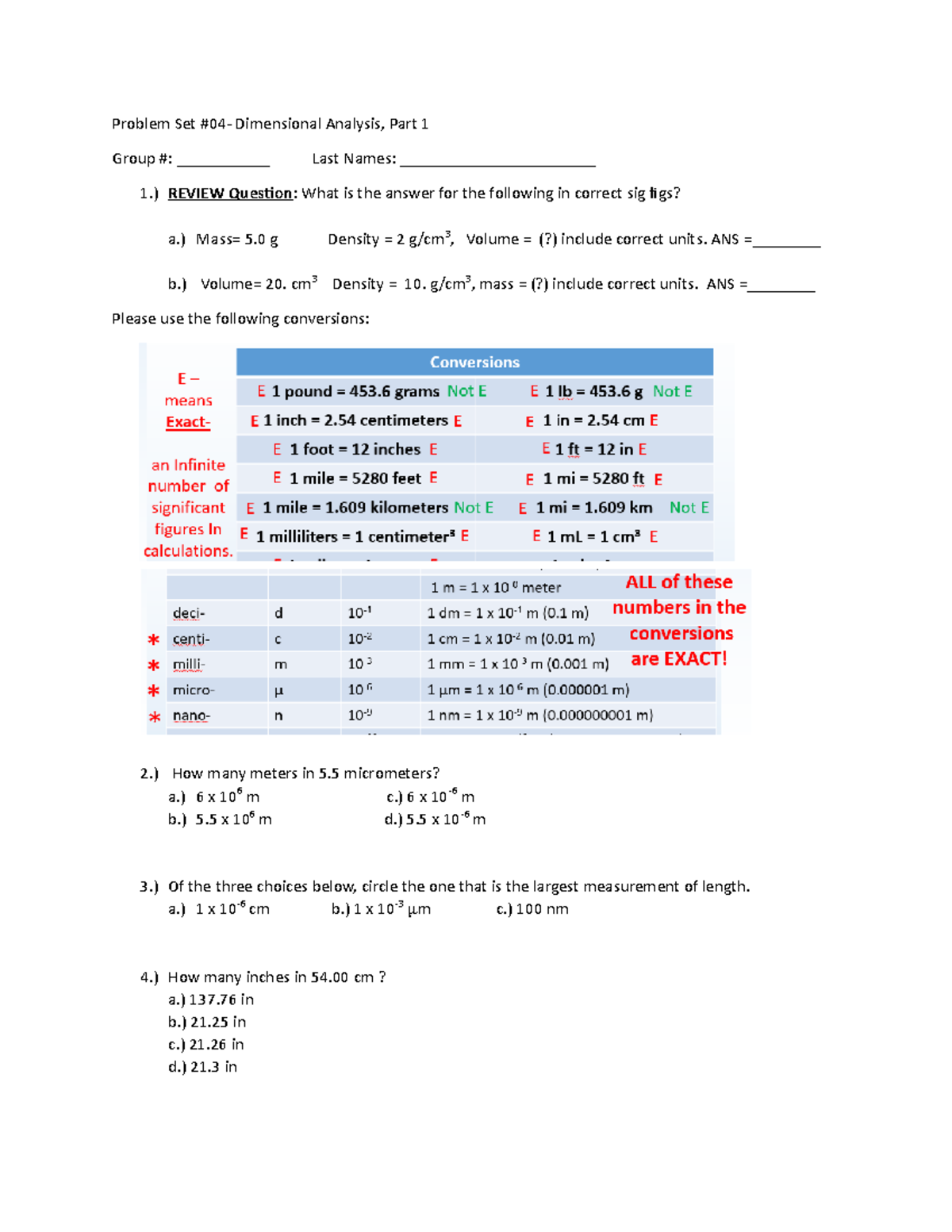 Problem+Set+%234 - Practice problems sets for chemistry - Problem Set ...
