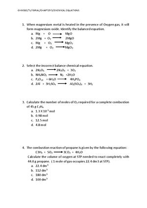 Tutorial Chapter 7 Part 2 - chemistry - Tutorial Chapter 7 Part ...