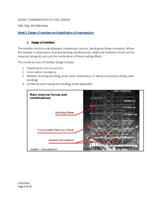 W05_Design of Compression Members - MSc. Eng. Izet Mehmetaj Week 5 ...