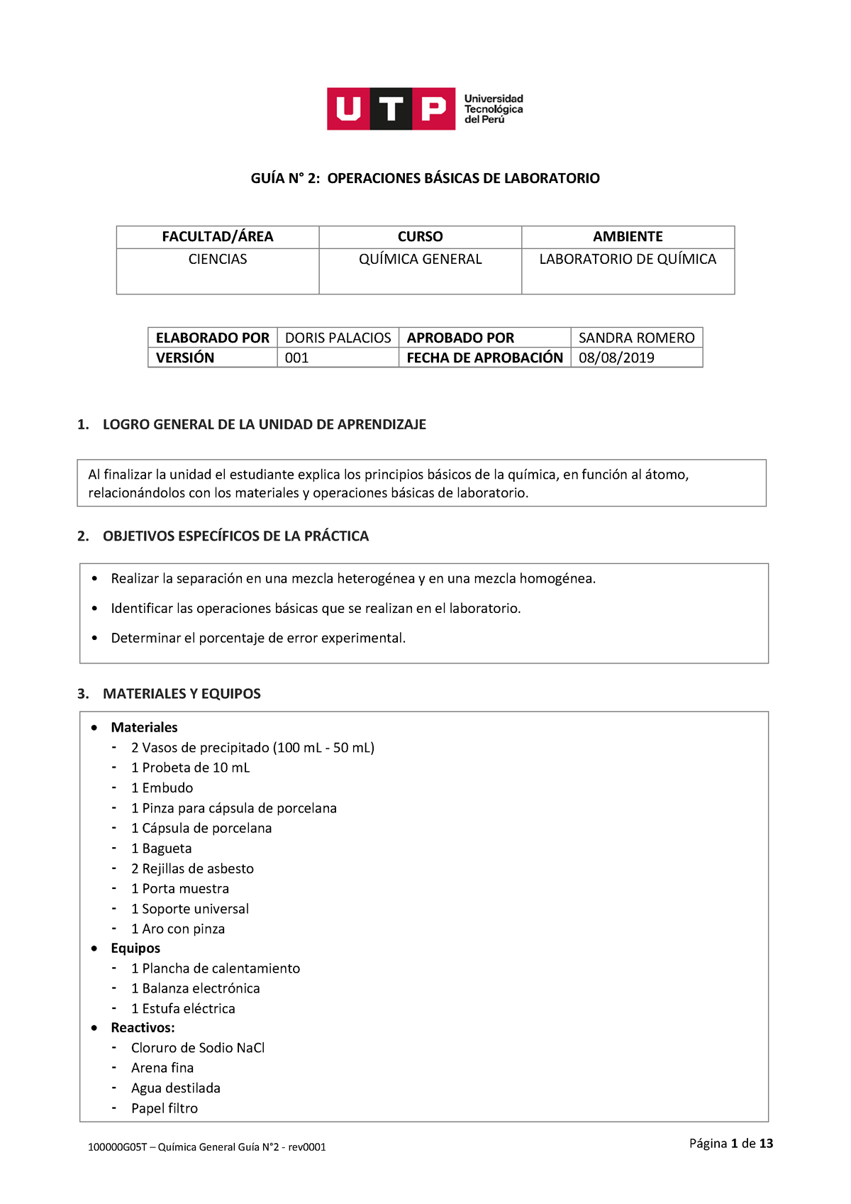 I02N-GUIA N°2- Labquimi 01- Opera. Basicas DE LAB - GUÕA N∞ 2 ...